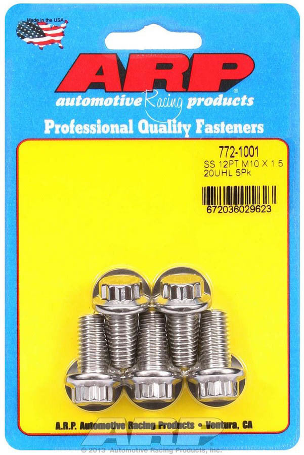 10mm x 1.50 x 20 12pt SS Bolt Kit 5pk - 7721001
