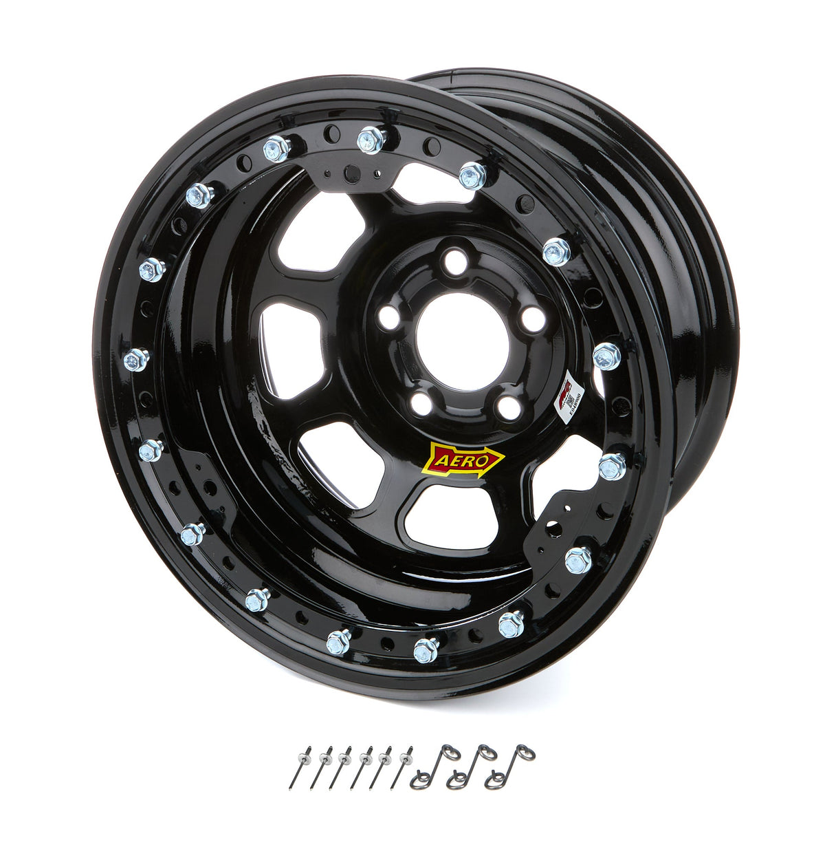 Wheel 15x8 1in B/S Black w/ Black Ring - 53185010B