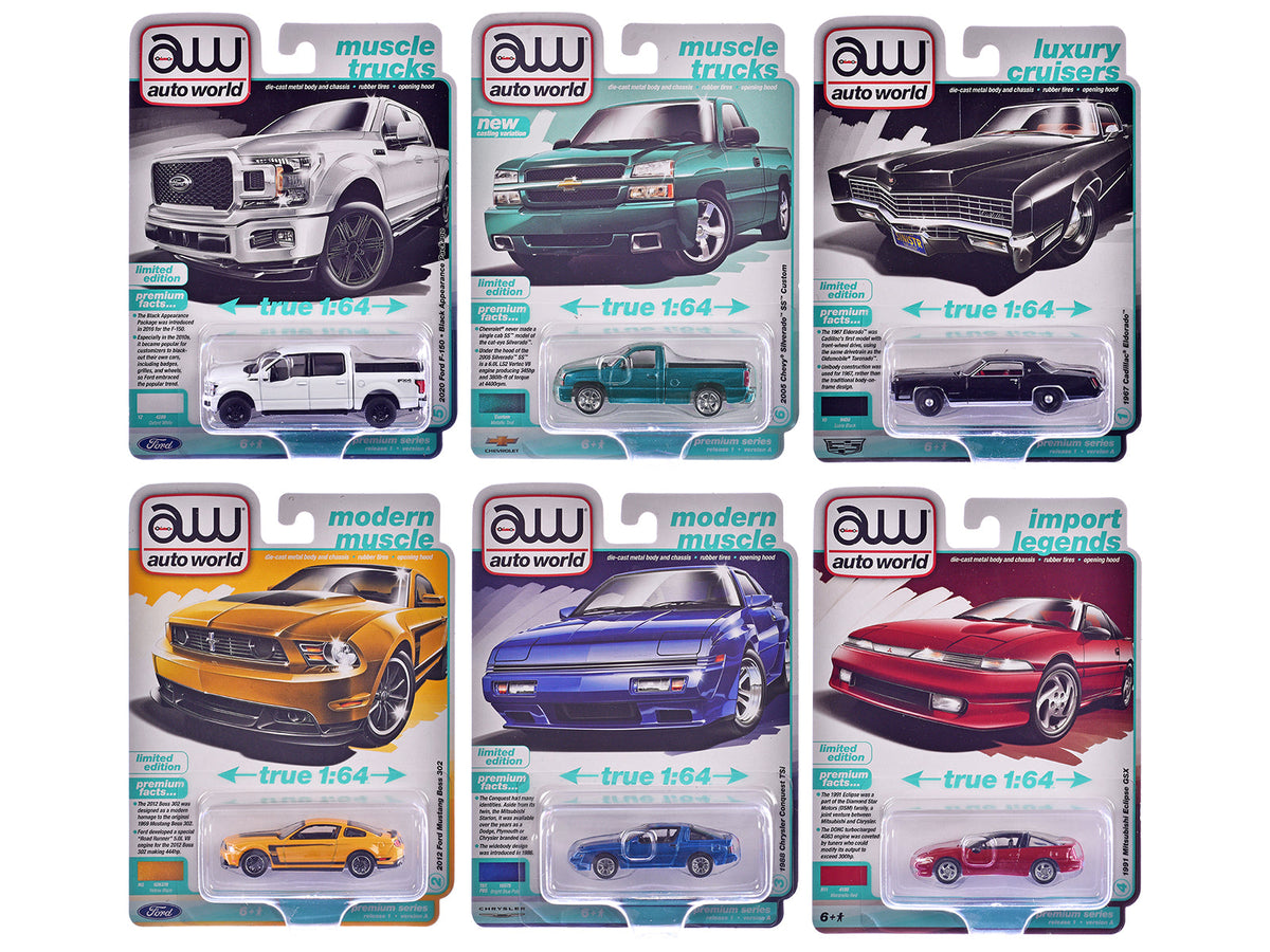 Rapid Vehicles Auto World Premium 2025 Release 1 Set A of 6 pieces 1/64 Diecast Model Cars by...
