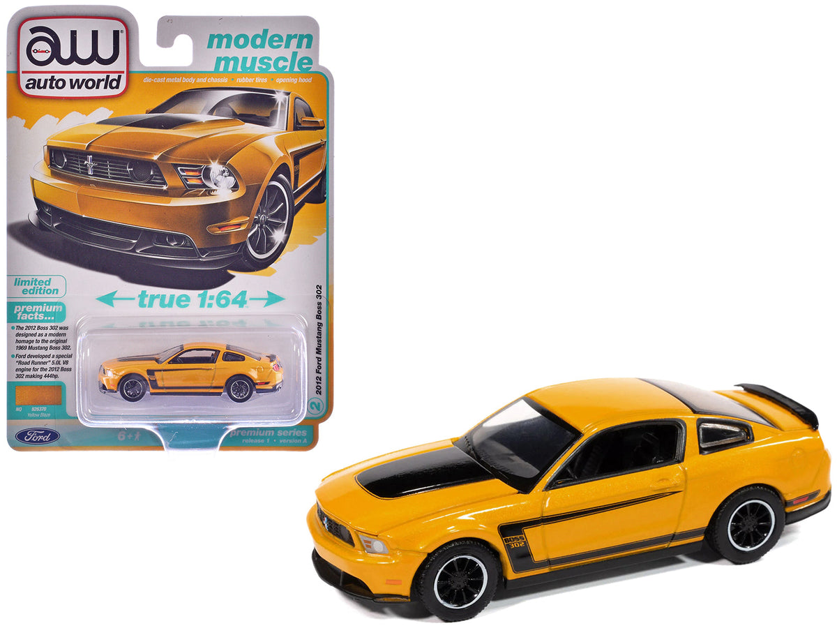 Rapid Vehicles 2012 Ford Mustang Boss 302 Yellow Blaze with Black Accents "Modern Muscle" Series...