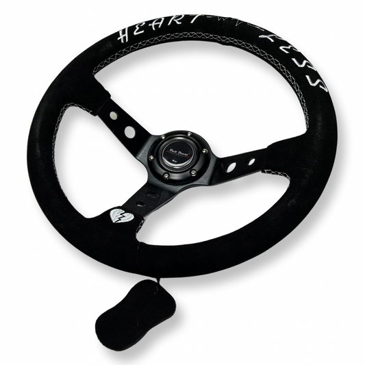 Bull Boost Performance 350mm Suede Steering Wheel + Short Hub Adapter for 83-04 Ford Mustang /...
