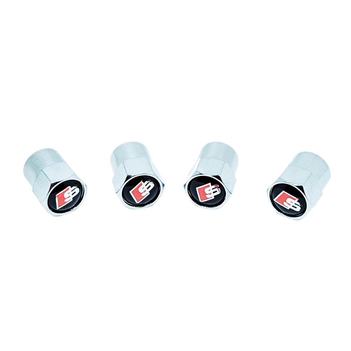 Chrome Valve Stem Tire Caps, Style: AUDI S-Line
