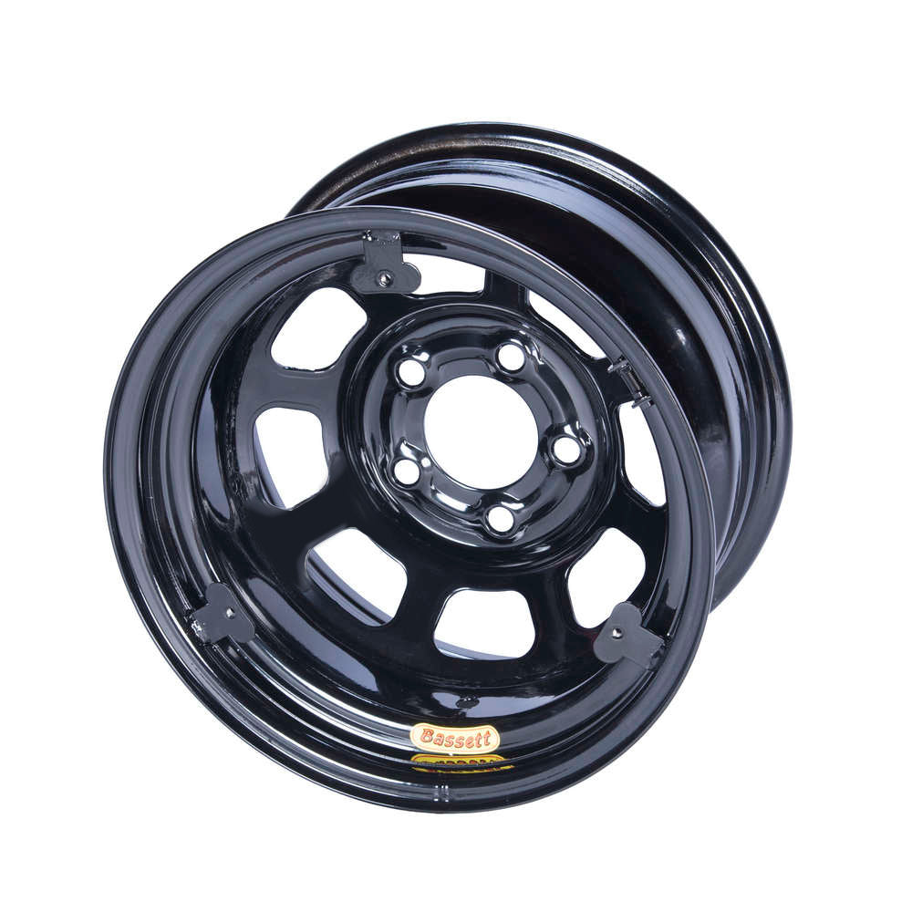 15x8 IMCA Wheel D-Hole Black 5x5 w/ Tabs - 58D52IRING
