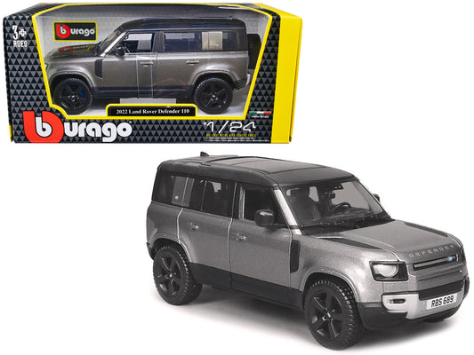 Rapid Vehicles 2022 Land Rover Defender 110 Dark Silver Metallic with Black Top and Sunroof 1/24...