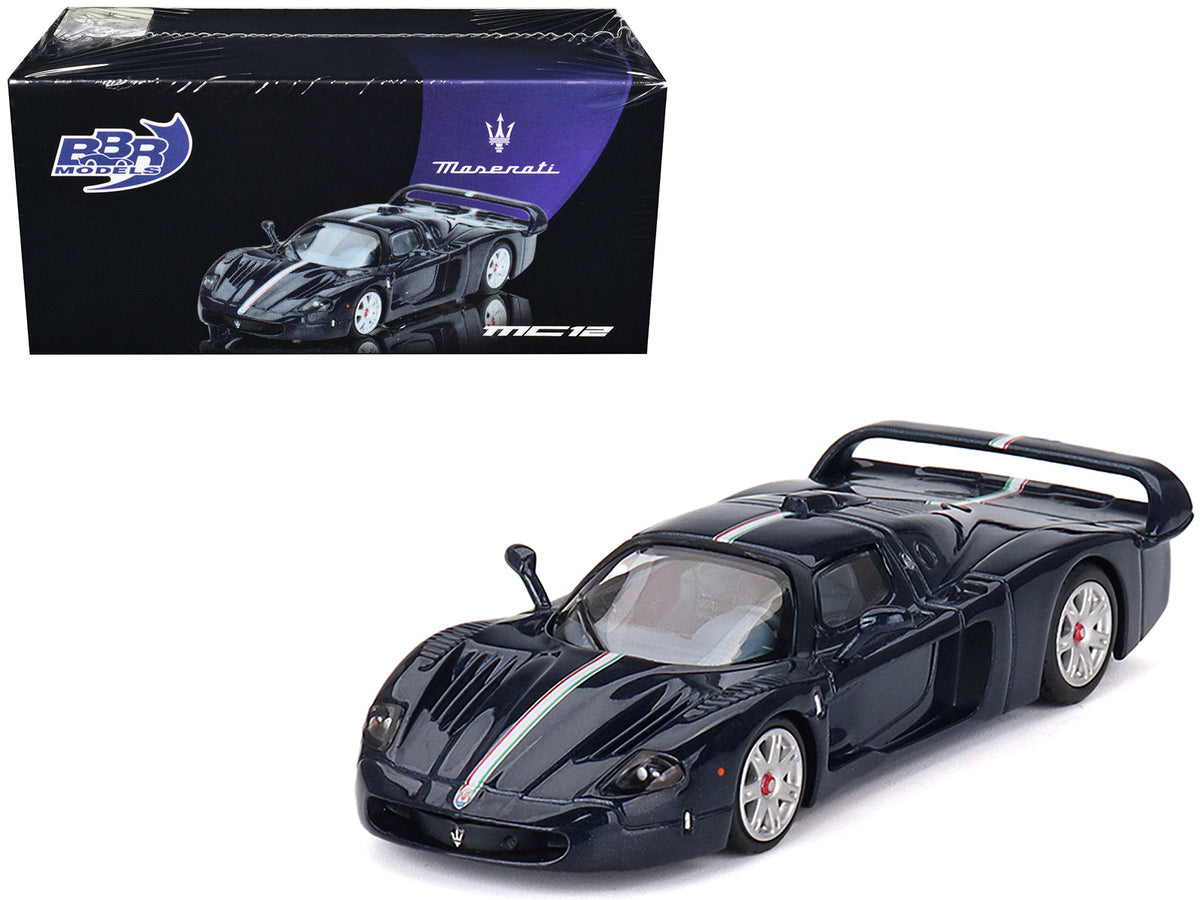Rapid Vehicles Maserati MC12 Stradale Blue Metallic with White Stripe 1/64 Diecast Model Car by...