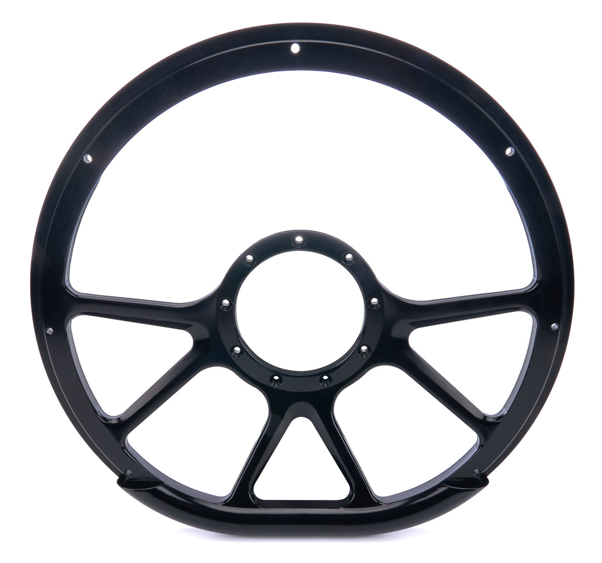 Steer Wheel 14 D-shape Prism Black - BLK29475