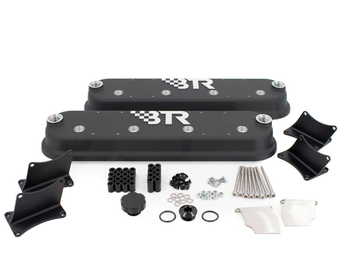Valve Covers w/Coil Mounts - Black - VCA02BLKCM