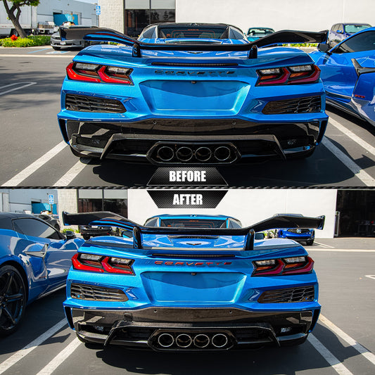 Auto Addict USA 2023-2026 C8 Corvette Z06/E-Ray Z07 Carbon Fiber Rear High Spoiler w/ Integrated...