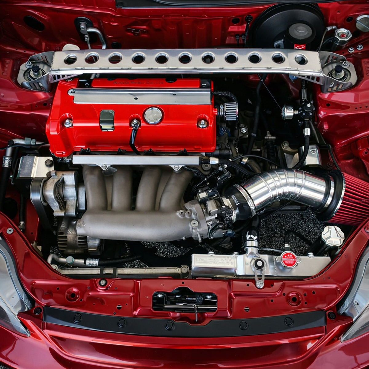 Bull Boost Performance 2 Point Front Strut Tower Bar for EG EK EF DC Chassis Reinforcement Brace...