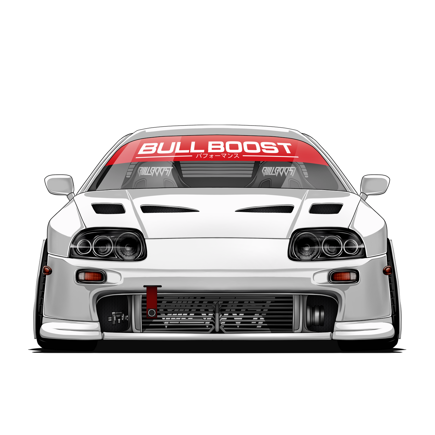 Bull Boost Vinyl Window Banner - Modern
