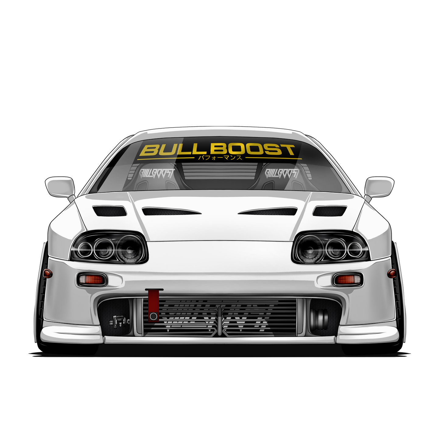 Bull Boost Vinyl Window Banner - Modern