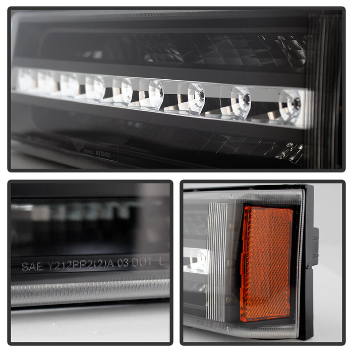 SPYDER Xtune Chevy Silverado 03-06 / Avalanche 02-06 LED Bumper Lights Black CBL-JH-CS03-LED-BK 9027482