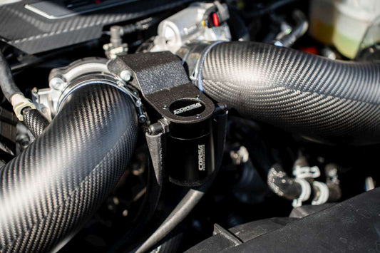 Corsa Aluminum Oil Catch Can w/ Bracket | 2024+ Ford (S650) Mustang GT and Dark Horse 5.0L