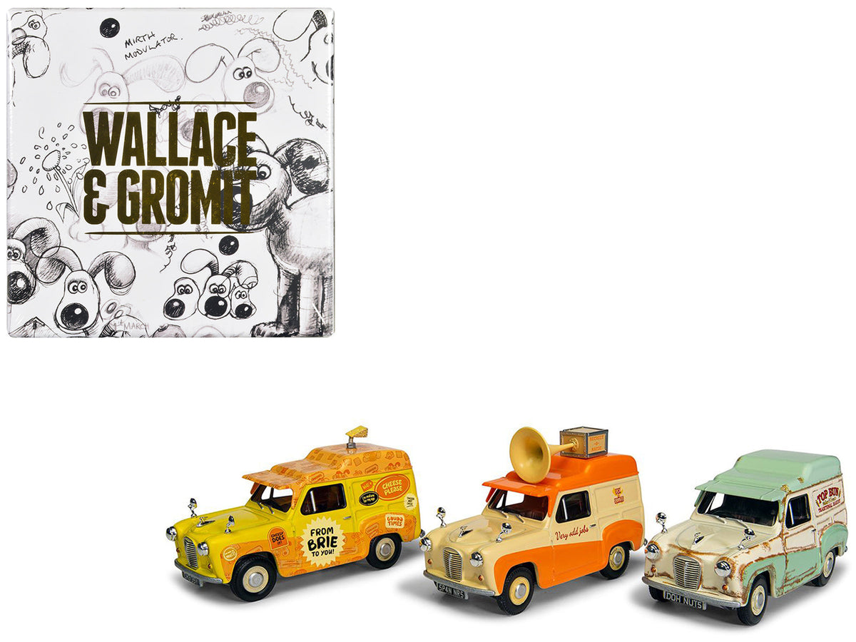 Rapid Vehicles "Wallace & Gromit" Austin A35 Van Collection Set of 3 Pieces Diecast Model Cars by...