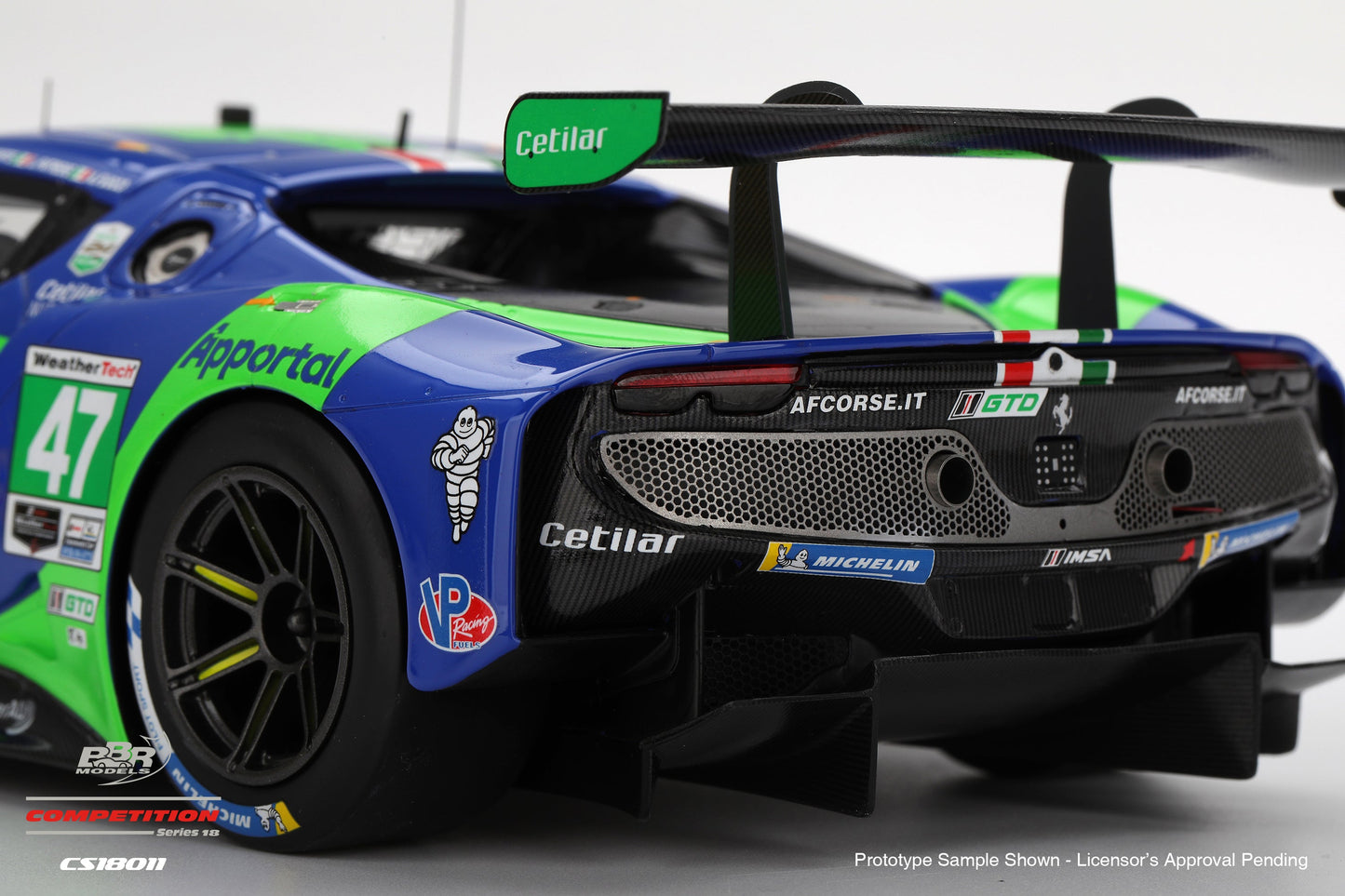 BBR Ferrari 296 GT3 #47 Cetilar Racing 2025 IMSA Daytona 24 Hrs Blue 1:18