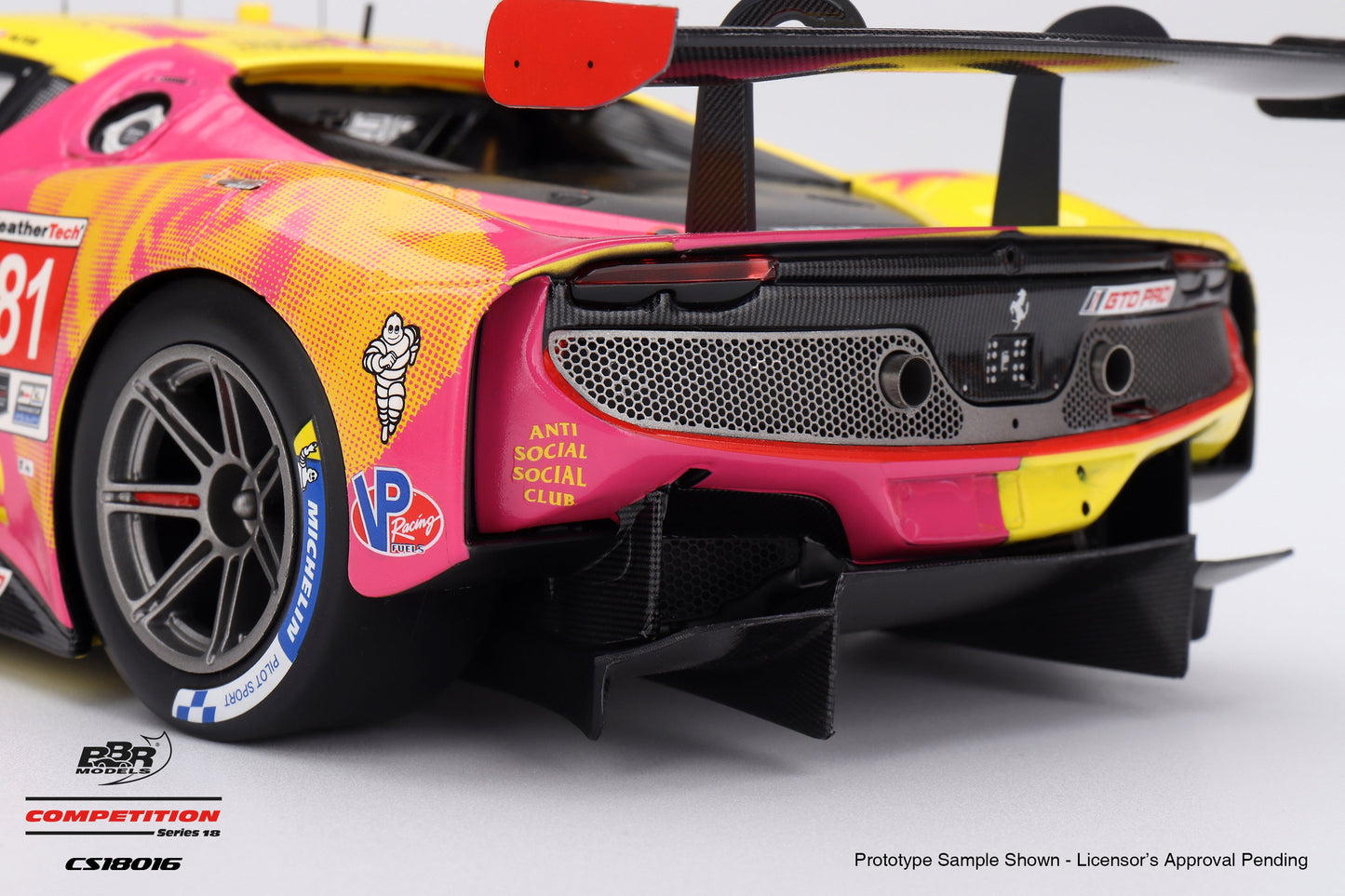 BBR Ferrari 296 GT3 #81 Dragon Speed 2nd 2025 IMSA Laguna Seca Yellow 1:18