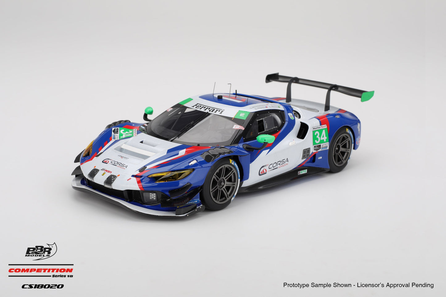 BBR Ferrari 296 GT3 #34 Conquest Racing 2025 IMSA Daytona 24 Hrs Blue 1:18