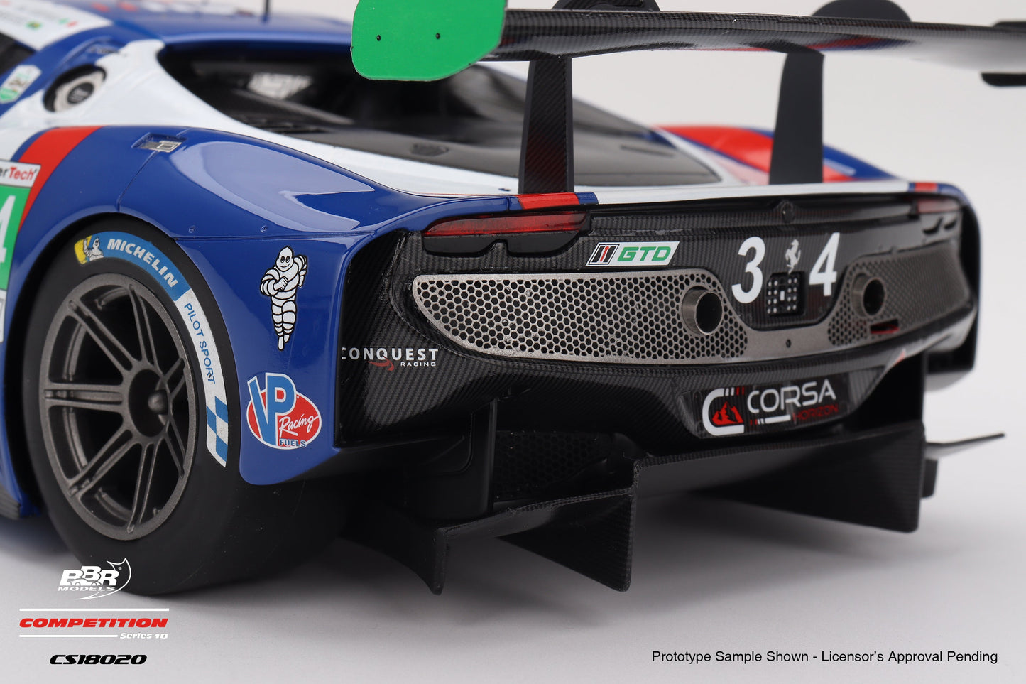 BBR Ferrari 296 GT3 #34 Conquest Racing 2025 IMSA Daytona 24 Hrs Blue 1:18