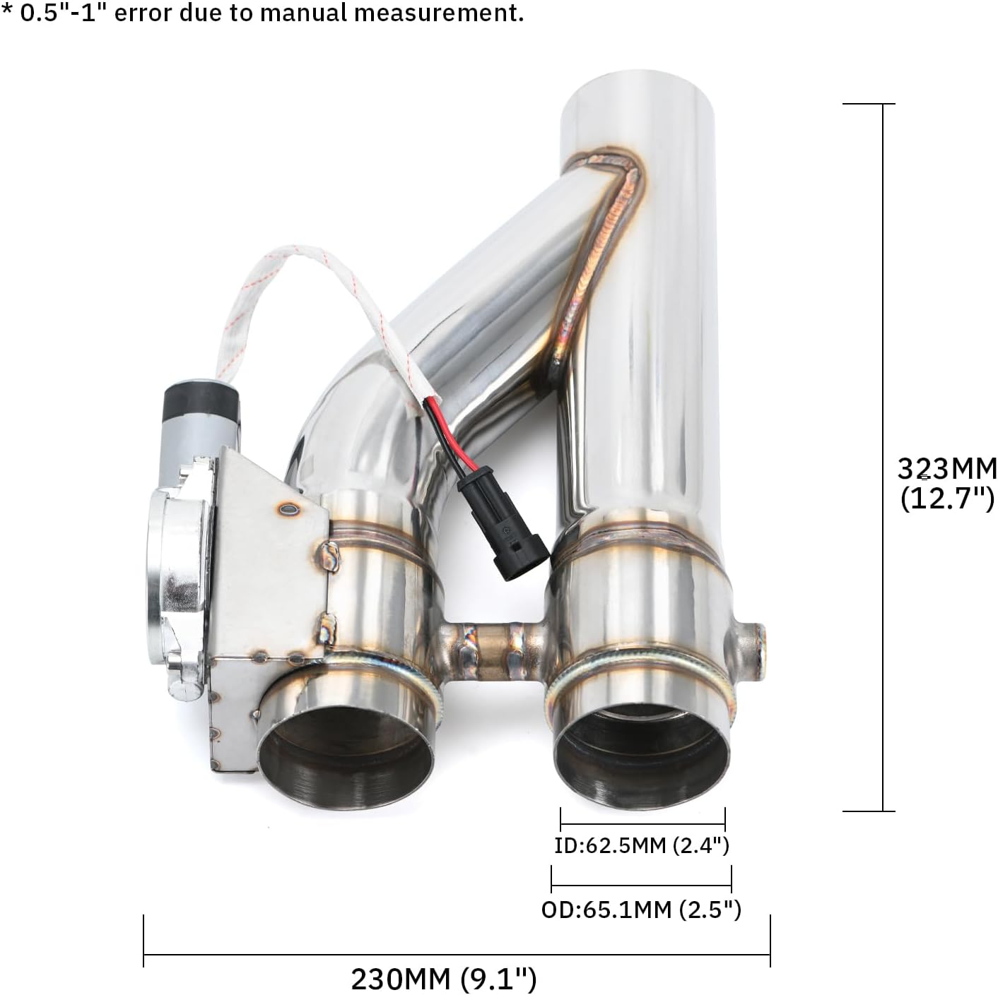 Universal 2.5 Inch Stainless Steel Exhaust Valve Pipe Kit