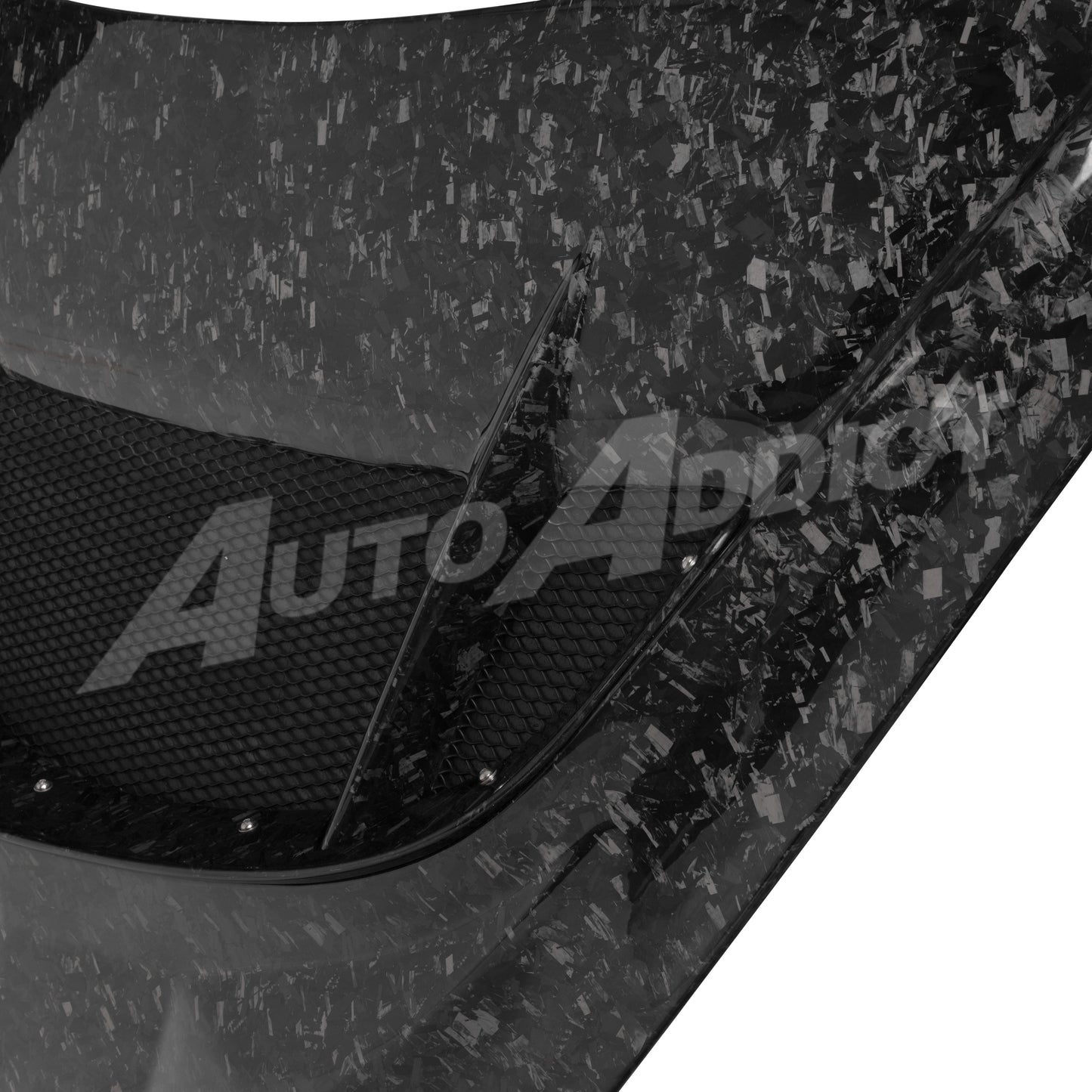 Close up forged carbon side skirt texture for C8 Corvette aero package

