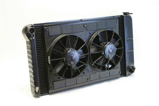 Radiator w/Fans C-10 Trk 67-72 Manual Trans Black - 324239018M