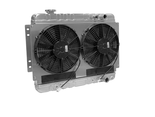 Radiator w/Fans Chevelle 68-72 LS Auto Trans Raw - 326139003A
