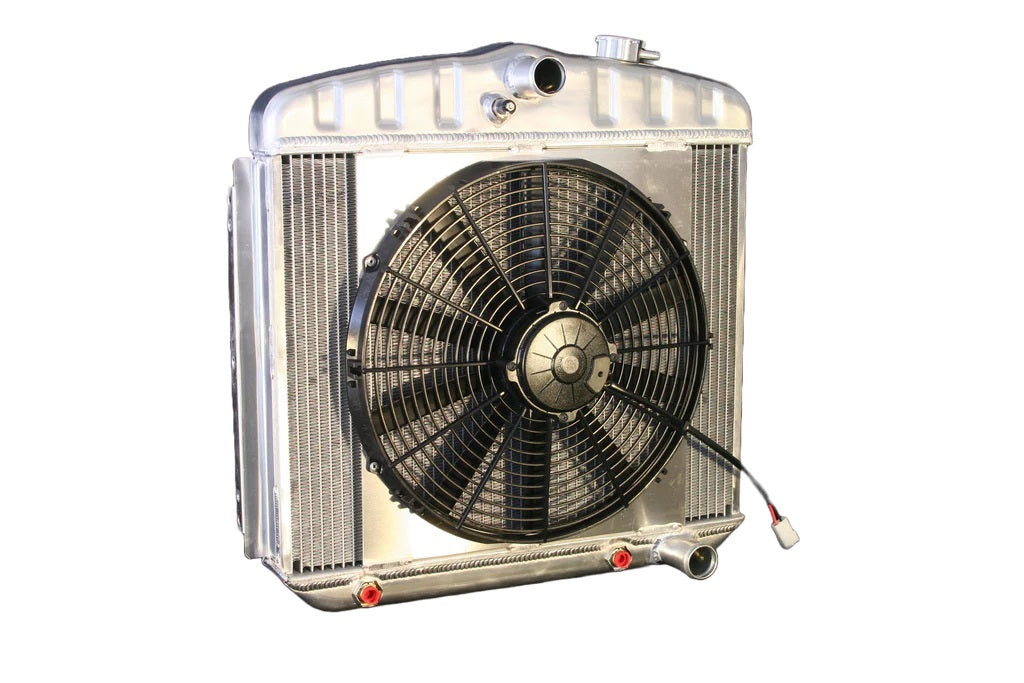 Radiator w/Fans 55-57 Chevy LS Auto Trans Raw - 326139013A