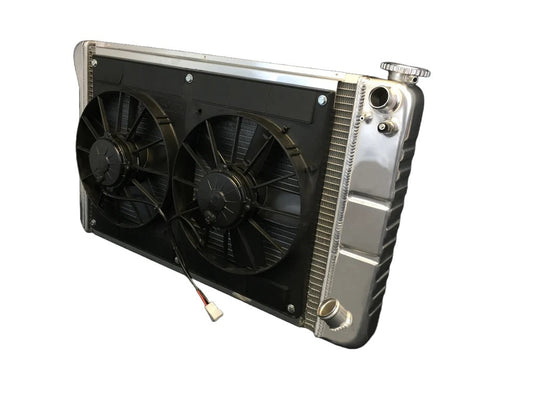 Radiator w/Fans C-10 Trk LS 67-72 Man Trans Raw - 326139018M