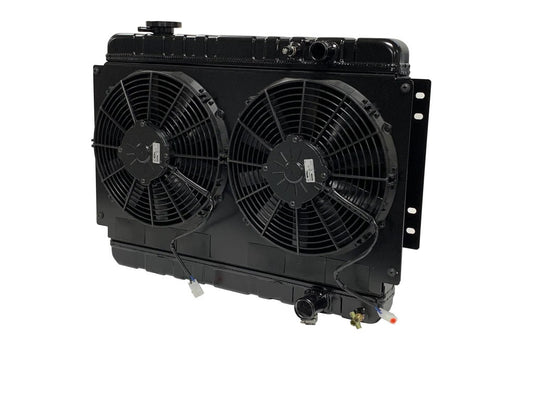 Radiator w/Fans Chevelle 68-72 LS Man Trans Blk - 326239003M