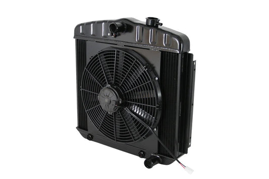 Radiator w/Fans 55-57 Chevy LS Auto Trans Blk - 326239013A