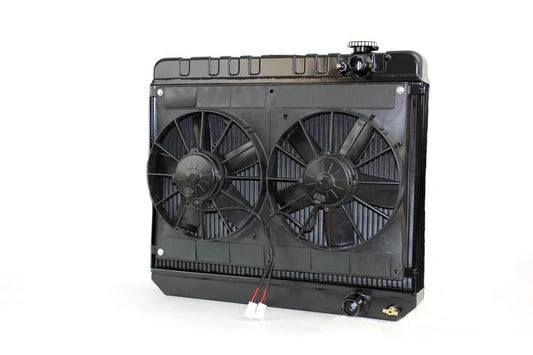 Radiator w/Fans C-10 Trk LS 63-66 Man Trans Blk - 326239017M