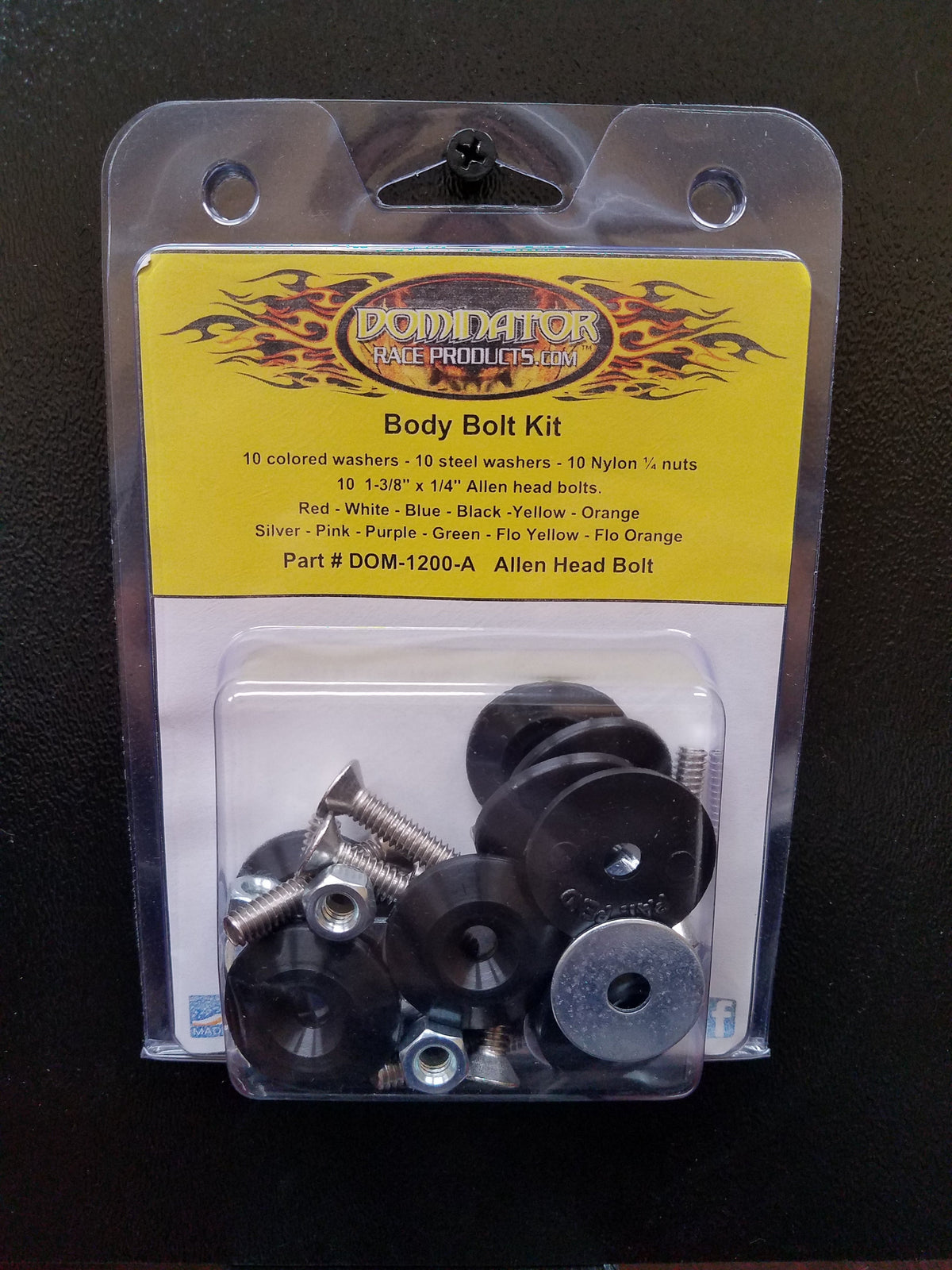 Body Bolt Kit Black Allen Head - DOM1200ABK