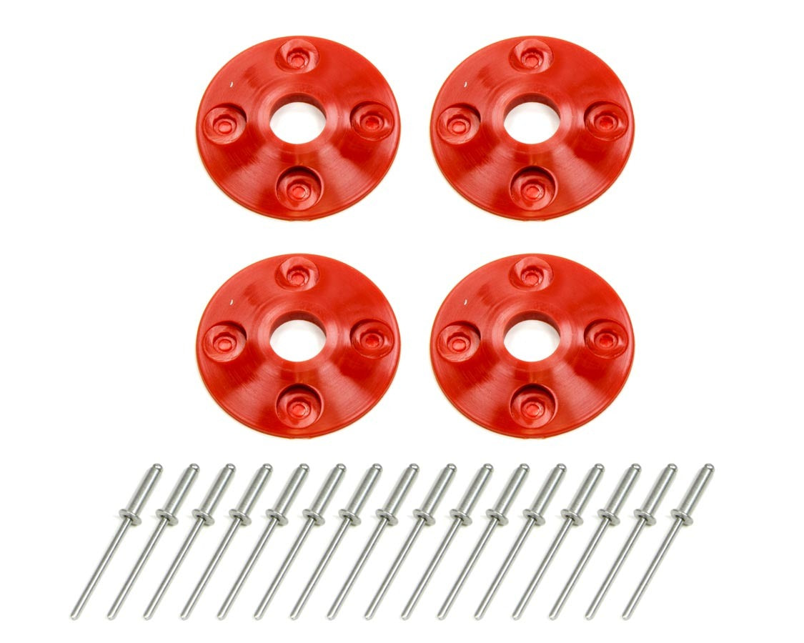Scuff Plate Plastic 4pk Red - DOM1202RD