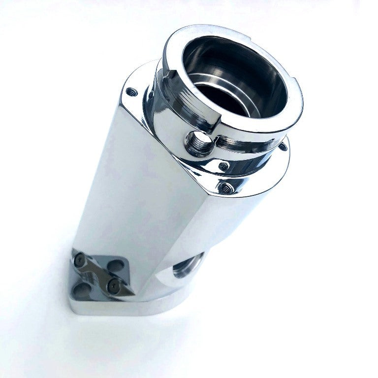 Billet Water Filler Neck - Angled Polished - 3300001P