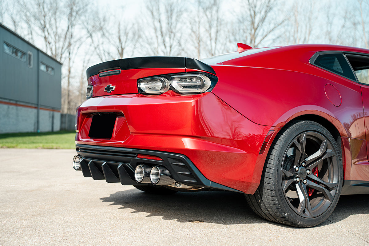 Corsa Valved / Axle-Back 4.5 in Carbon Fiber Quad Tips | 2016-2024 Camaro SS ZL1 (21789CF)
