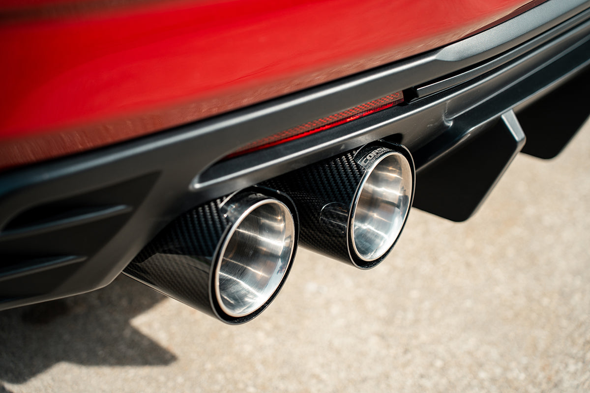 Corsa Valved / Axle-Back 4.5 in Carbon Fiber Quad Tips | 2016-2024 Camaro SS ZL1 (21789CF)