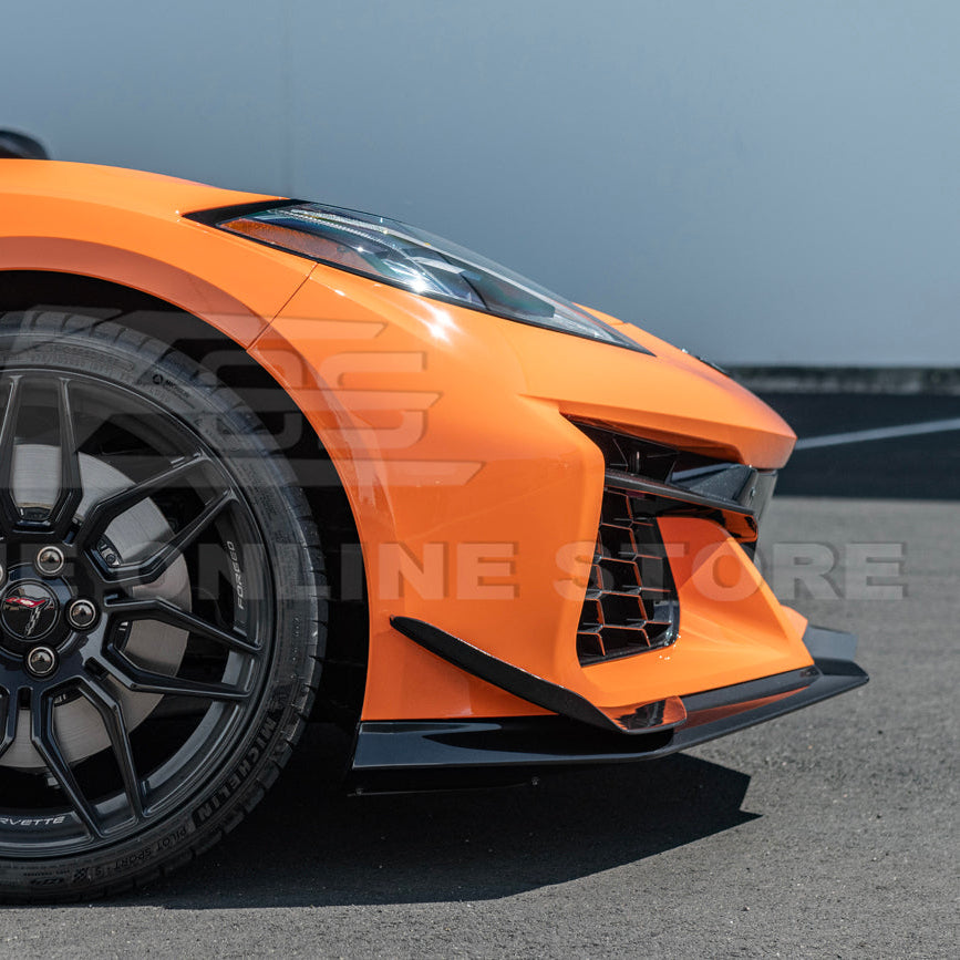 Corvette C8 Z06 / E-Ray Dry Carbon Fiber Front Side Canards — Dive Planes