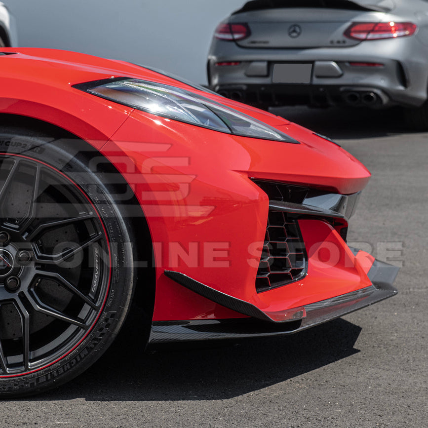 Corvette C8 Z06 / E-Ray Dry Carbon Fiber Front Side Canards — Dive Planes
