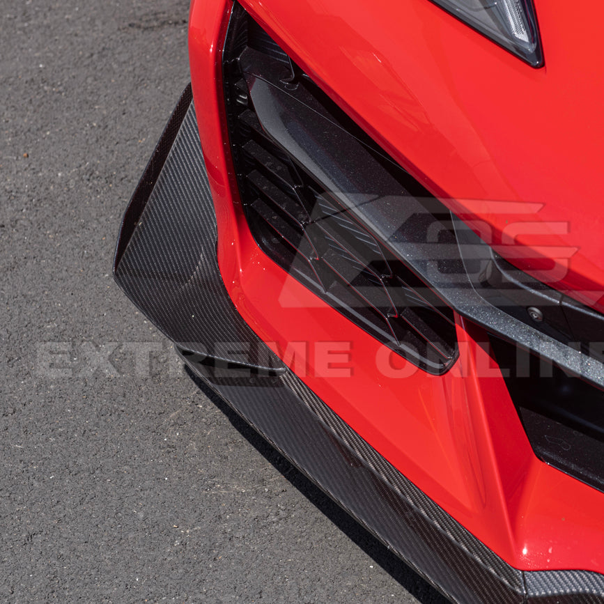 Corvette C8 Z06 / E-Ray Dry Carbon Fiber Front Side Canards — Dive Planes