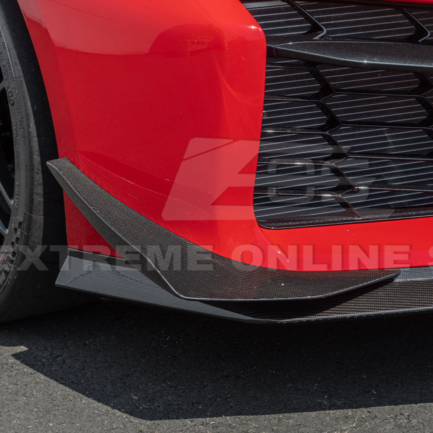 Corvette C8 Z06 / E-Ray Dry Carbon Fiber Front Side Canards — Dive Planes