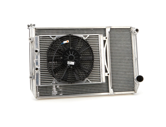 Radiator Dbl 29x18 W/Oil Cooler Fan w/ Fill Neck - MGMSLMOPEN