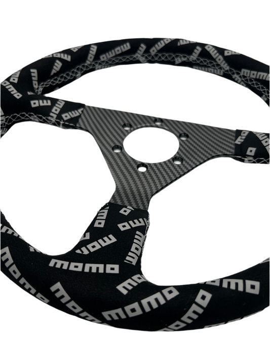 Speedzone Performance LLC 2nd Option Racing Steering Wheel Momo Track Style Black Suede Carbon...