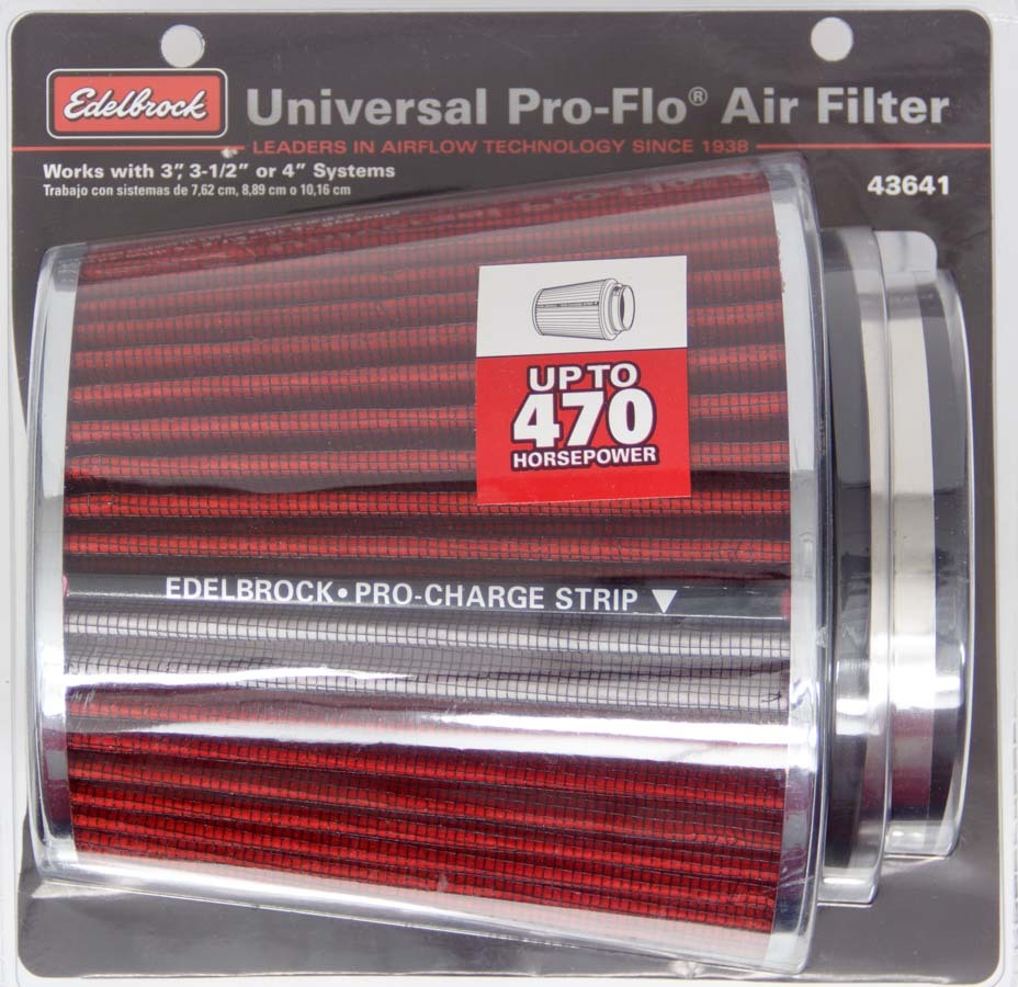 Pro-Flo Air Filter Cone 6.70 Tall Red/Chrome - 43641