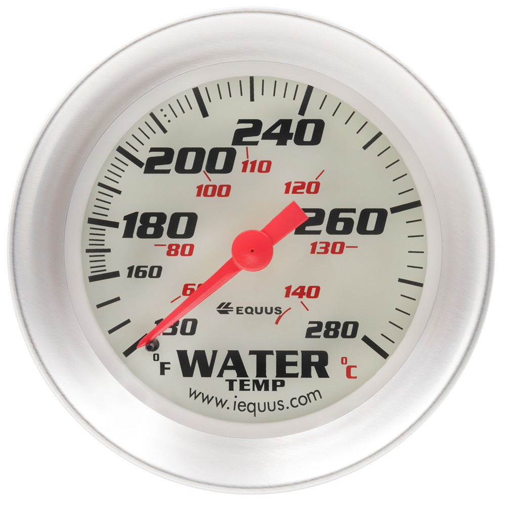 2-5/8 Dia Water Temp Gauge Silver 130-280 - E8442