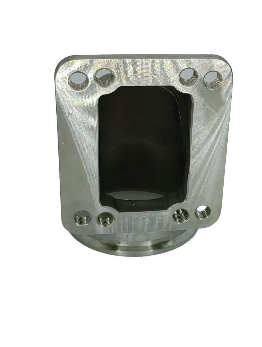 Granatelli Turbo Adapter, 90° Cast Elbow. 3.0" V-Band to T3/T4 Housing, Threaded