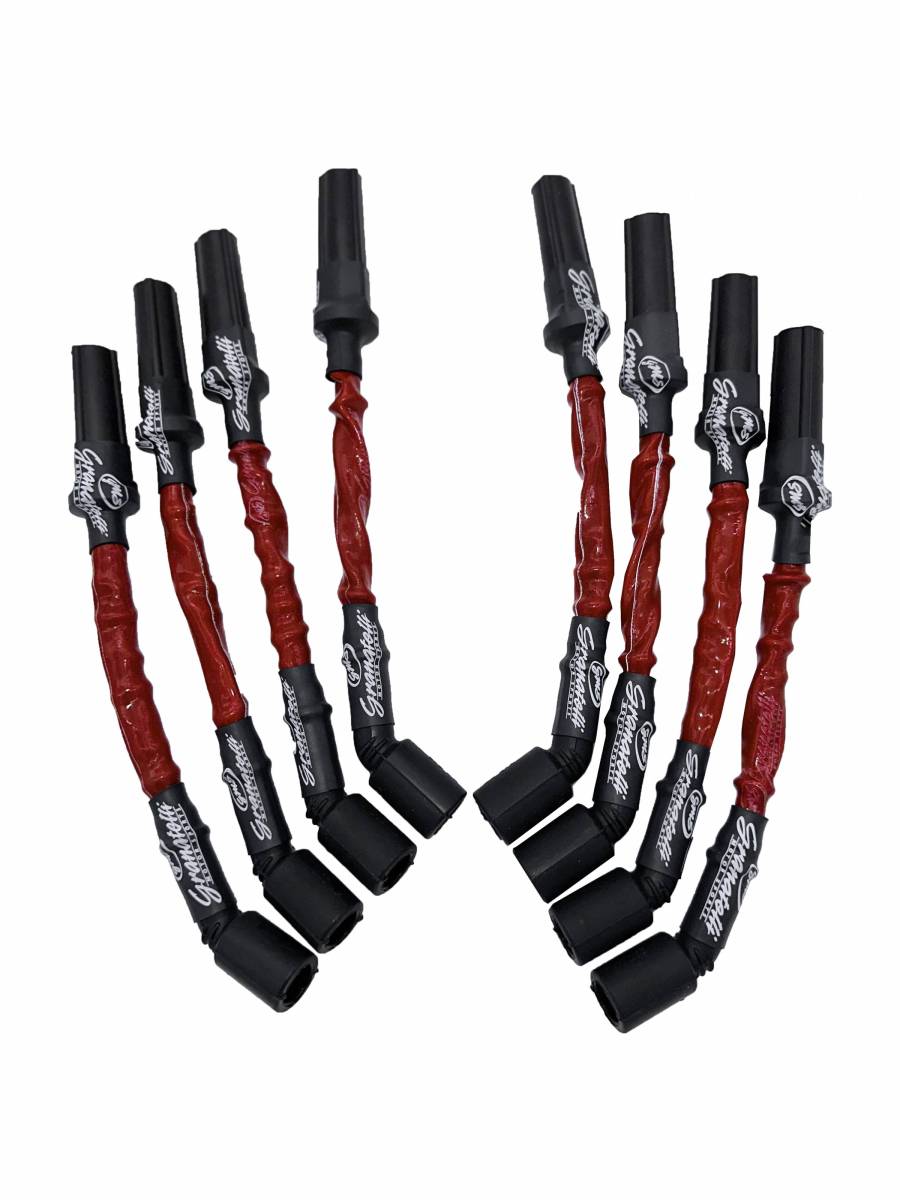 Granatelli GM LS & LT 0-Ohm 12" Red High-Temp Coil-Near-Plug Spark Plug Wires – 28-1629HTR