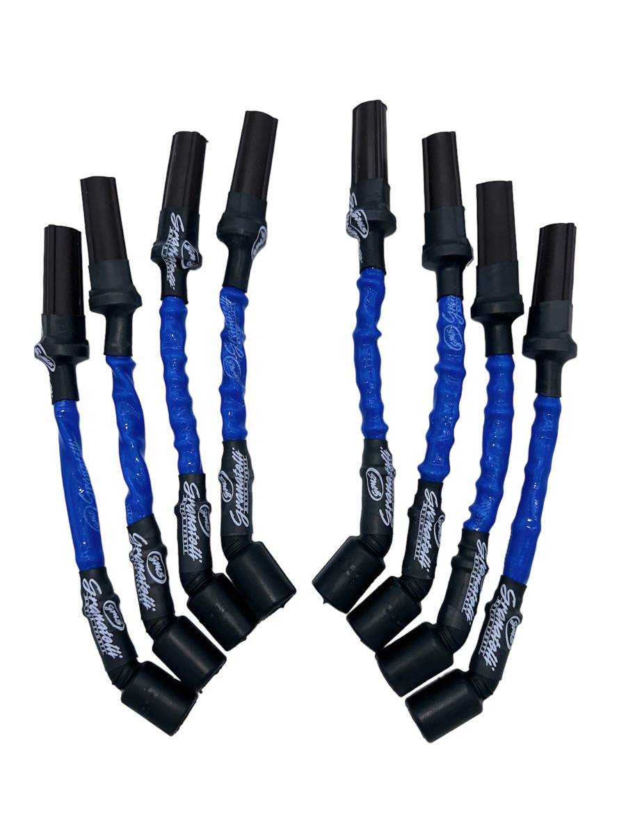 Granatelli GM LS & LT 0-Ohm 10" Blue High-Temp Coil-Near-Plug Spark Plug Wires – 28-1545HTBL