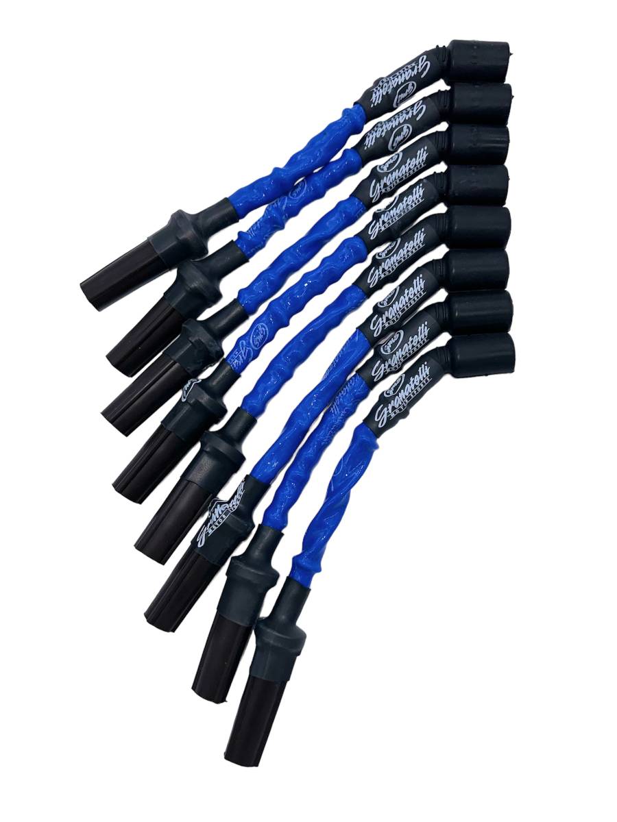 Granatelli GM LS & LT 0-Ohm 10" Blue High-Temp Coil-Near-Plug Spark Plug Wires – 28-1545HTBL