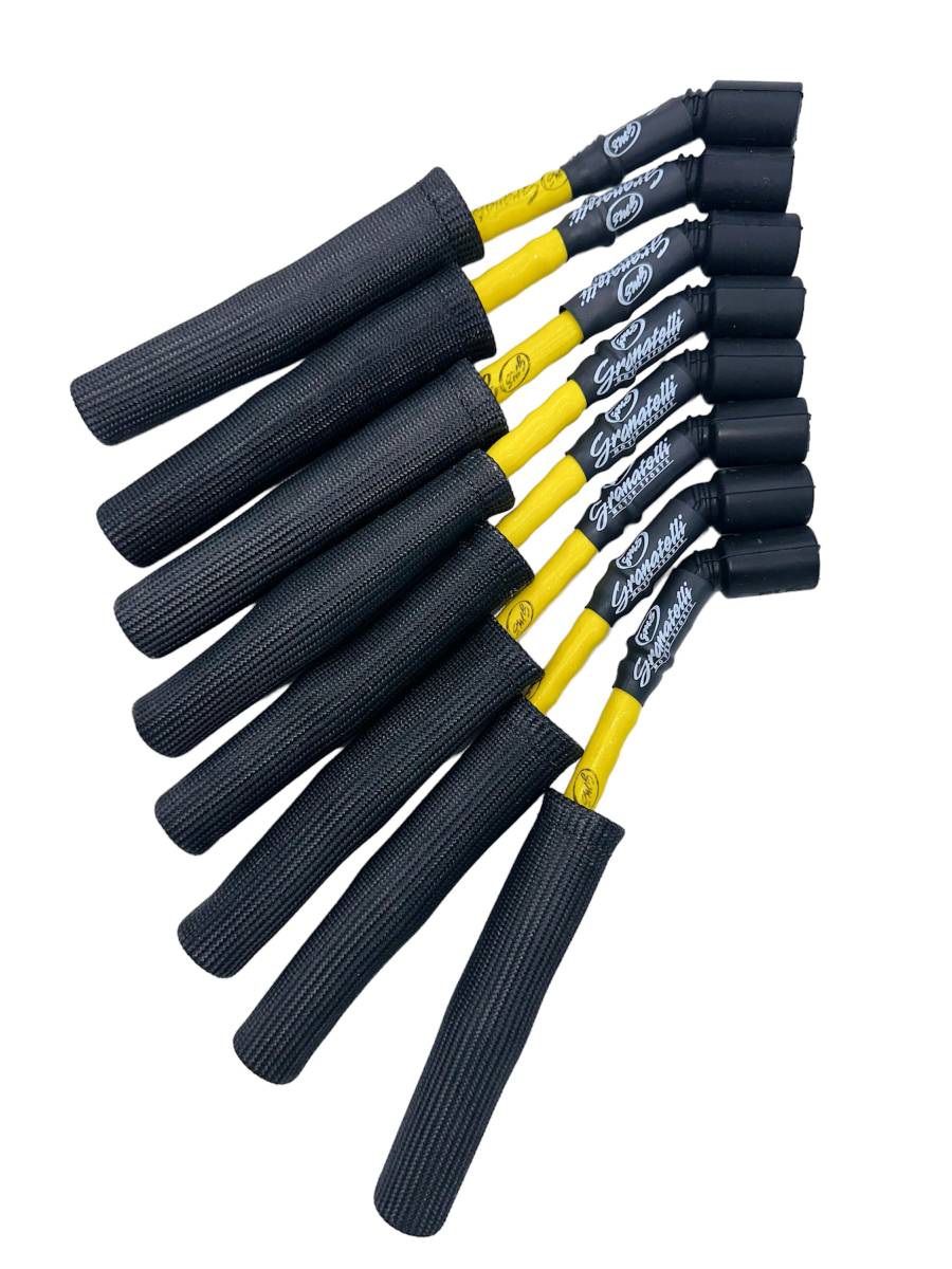 Granatelli GM LS & LT 0-Ohm 10" Yellow High-Temp Kevlar-Boot Coil-Near-Plug Spark Plug Wires – 28-1545HTYB