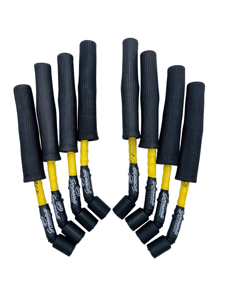 Granatelli GM LS & LT 0-Ohm 10" Yellow High-Temp Kevlar-Boot Coil-Near-Plug Spark Plug Wires – 28-1545HTYB